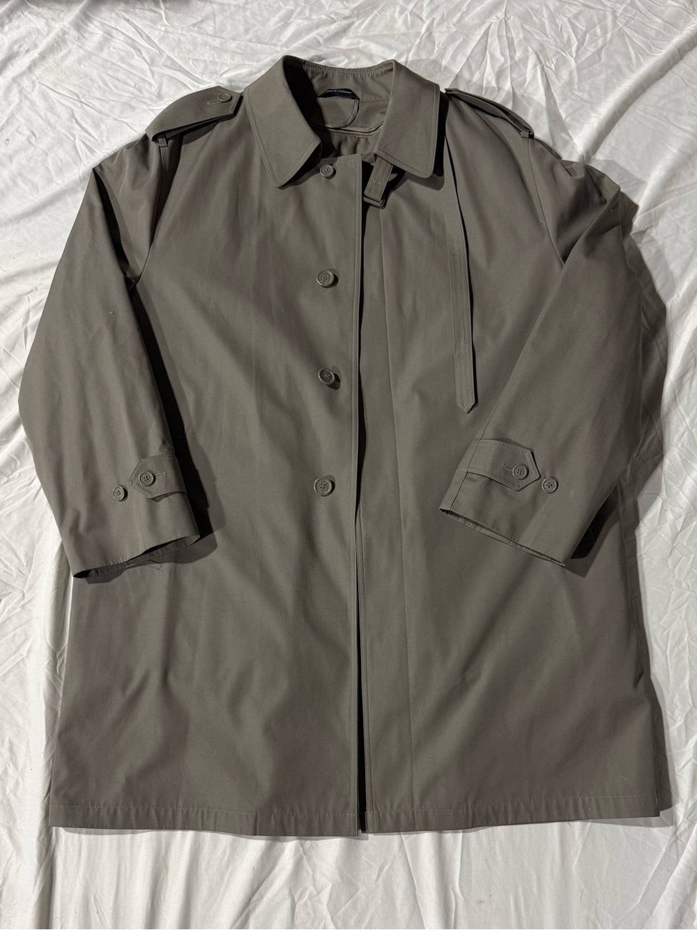Vintage Oleg Cassini Weather Wear Trench Coat 46L Removable Insulated Liner